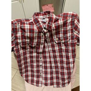 Carhartt  Men's Button Down Plaid Short Sleeve Shirt Size L